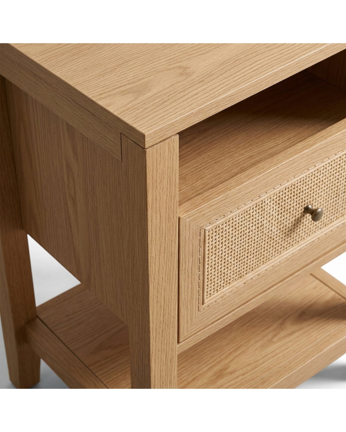 Dayvib Rattan Door Nightstand Natural Oak 24 in