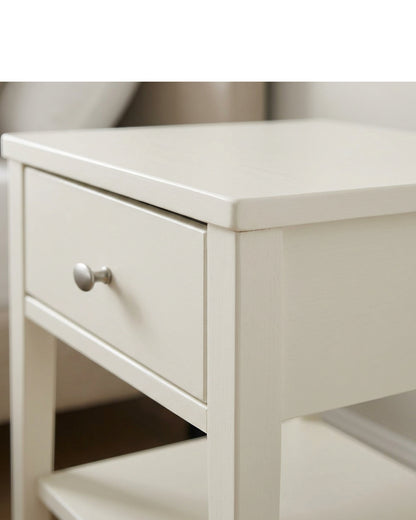Dayvib Slim Bedside Table Warm White 21 in