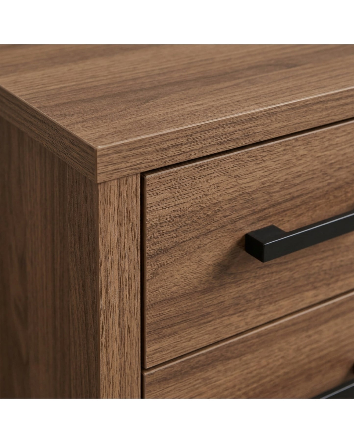 Dayvib Two Drawer Nightstand Walnut Black 23 in